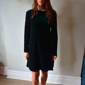 Vintage Dark Hunter Green Velvet Dress